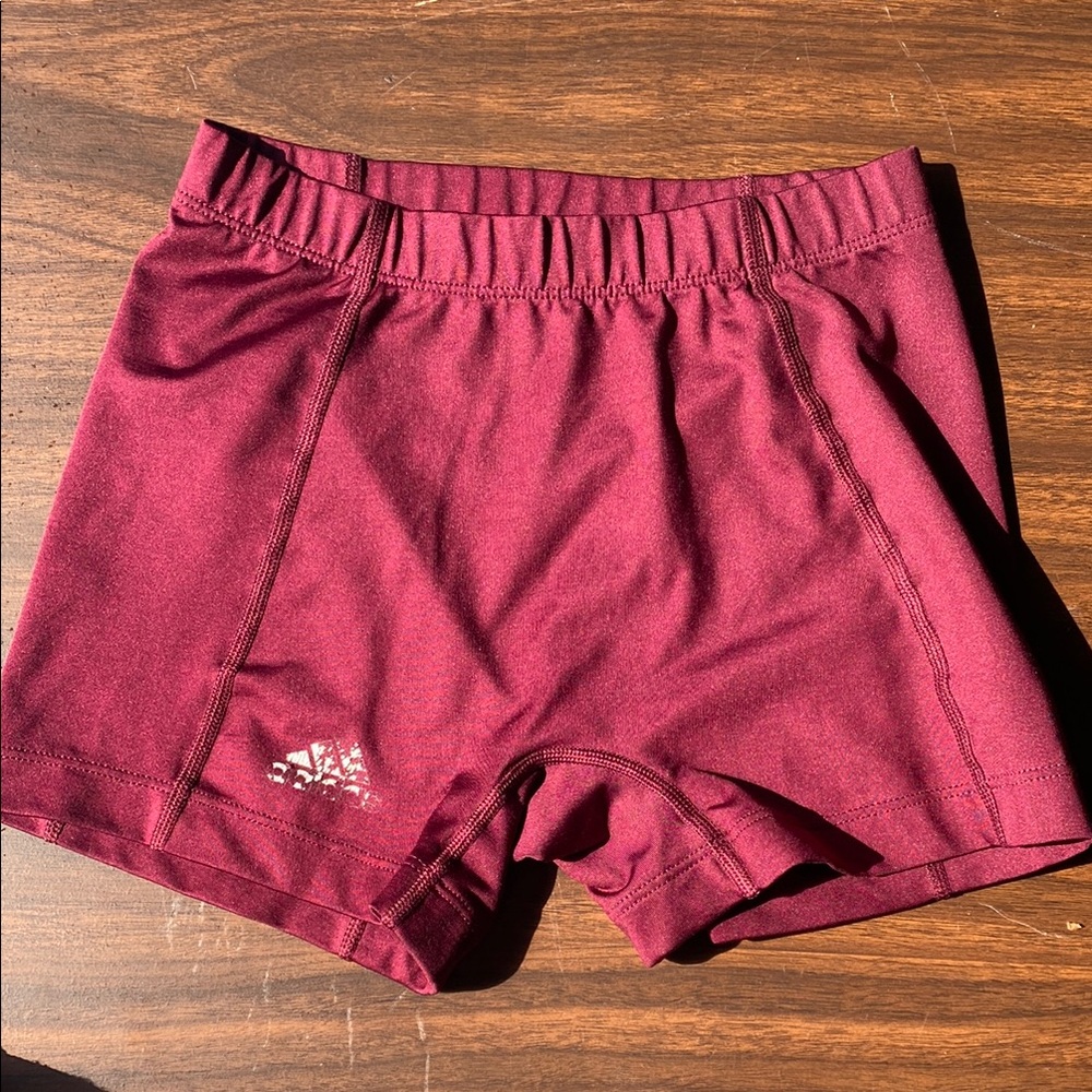 Adidas Red Athletic Shorts Elastic Waistband